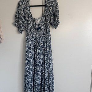 Abercrombie Short-Sleeve Smocked Midi Dress (NWT)